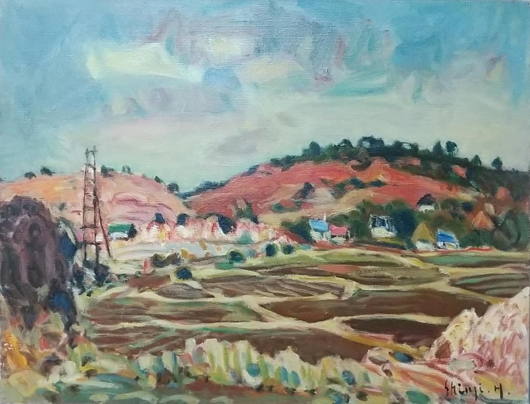 油絵 絵画「田園」P10