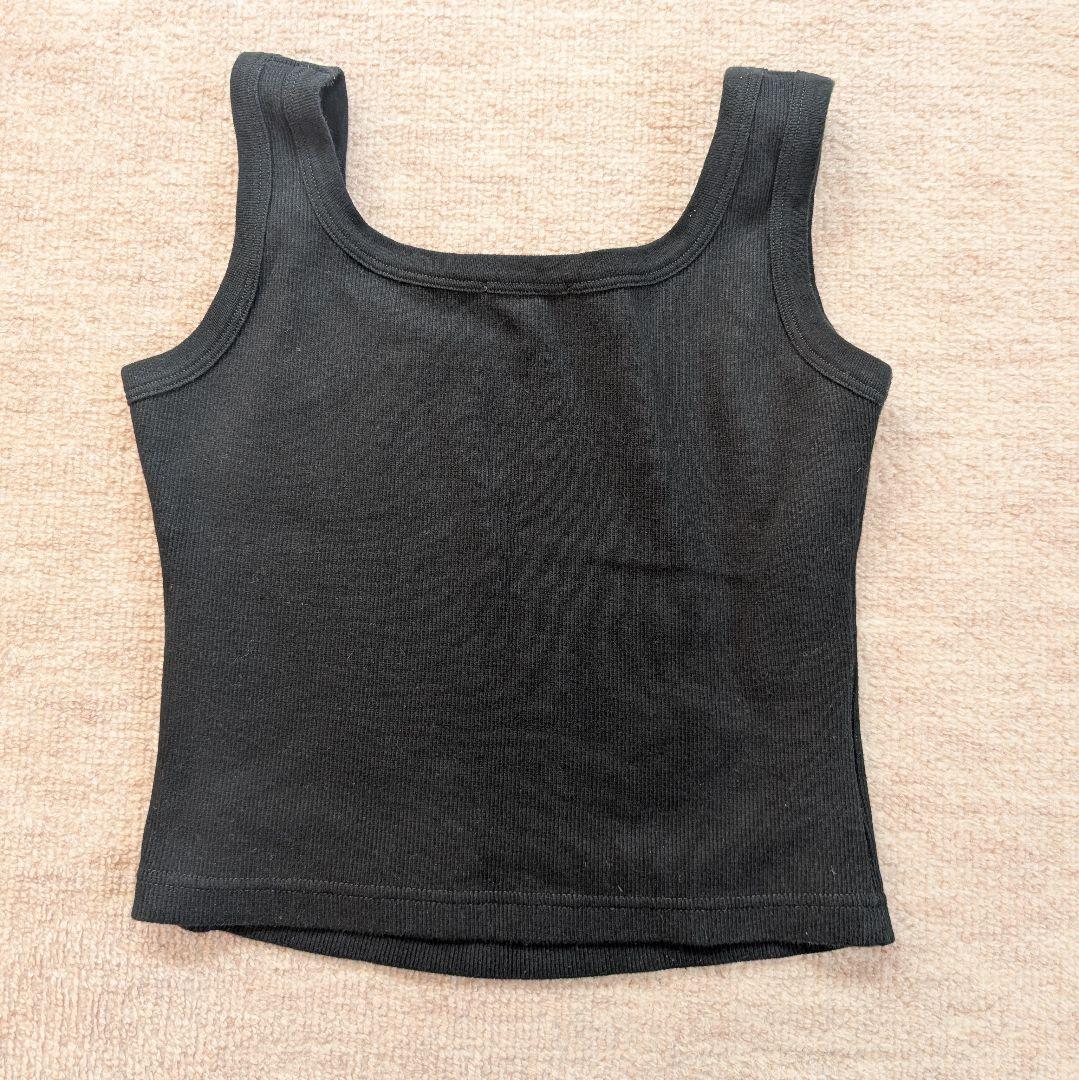 グッチ　タンクトップ　ショート丈　黒　リブ　美品