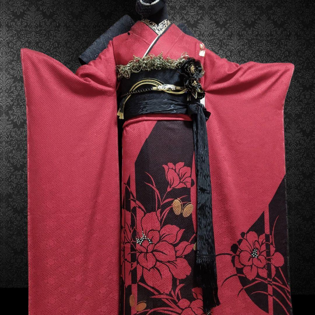 新品未使用！振袖フルセット・成人式・総絞り・大輪花模様・金彩加工・モダン