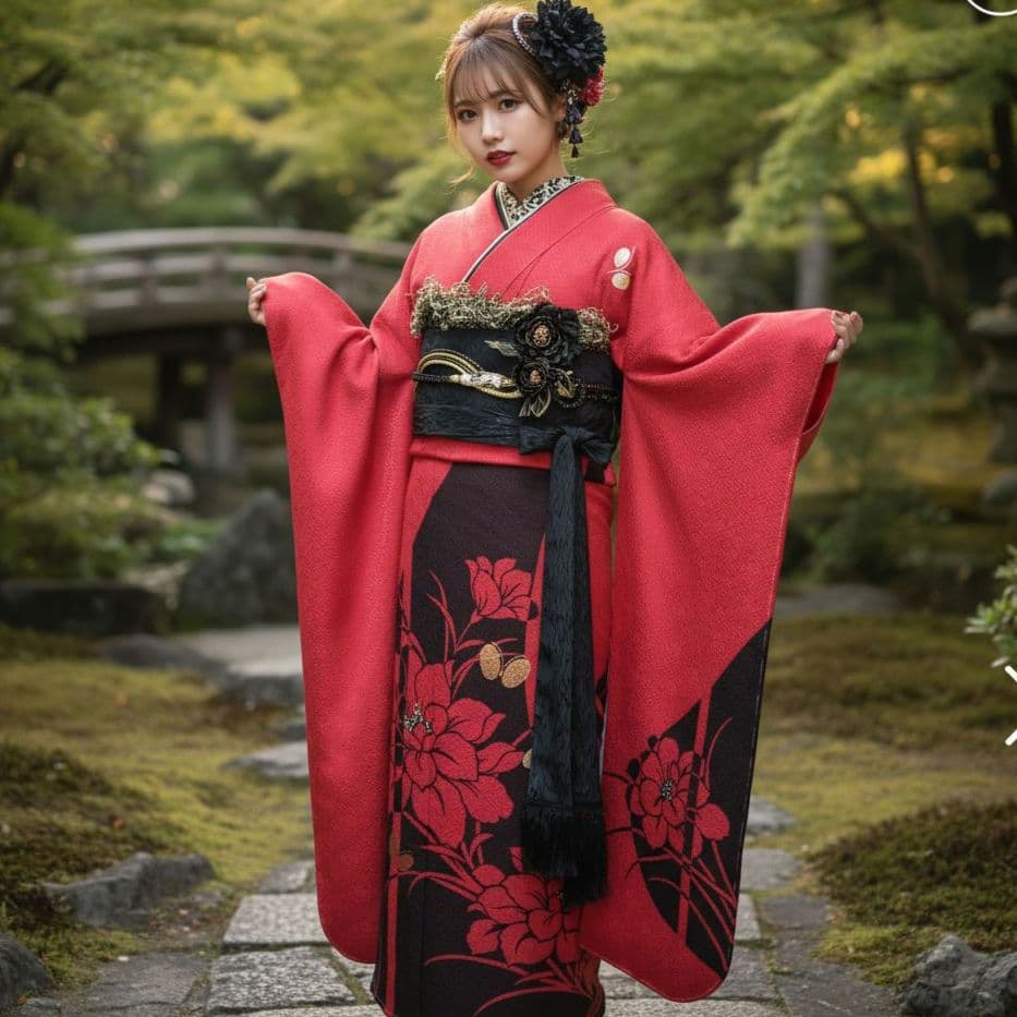 新品未使用！振袖フルセット・成人式・総絞り・大輪花模様・金彩加工・モダン