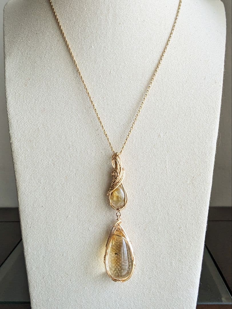 【専用】K14gfゴールデンルチル&ロマネサイトinシトリンペンダントT他1点