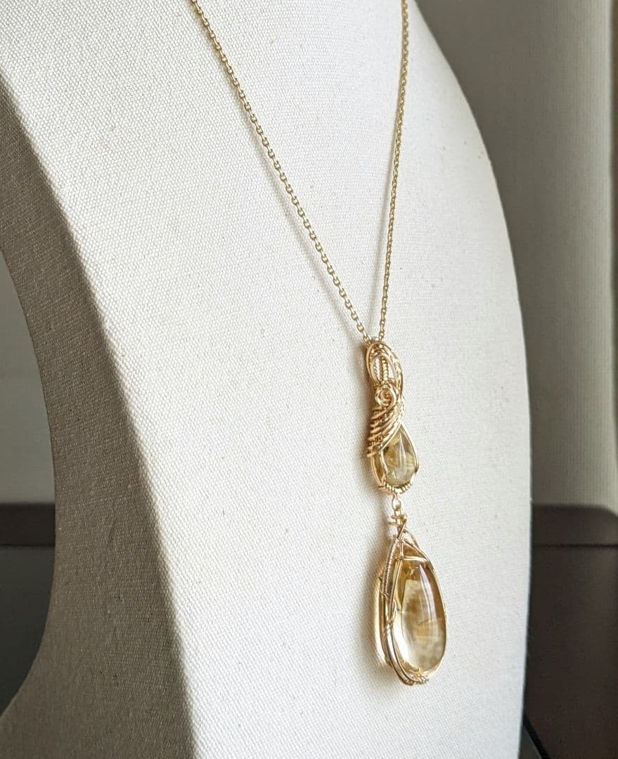 【専用】K14gfゴールデンルチル&ロマネサイトinシトリンペンダントT他1点