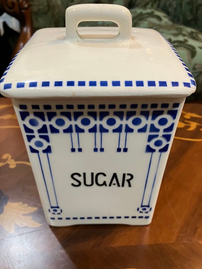 青と白の陶器製調味料入れ 7点セット チェコスロバキア製