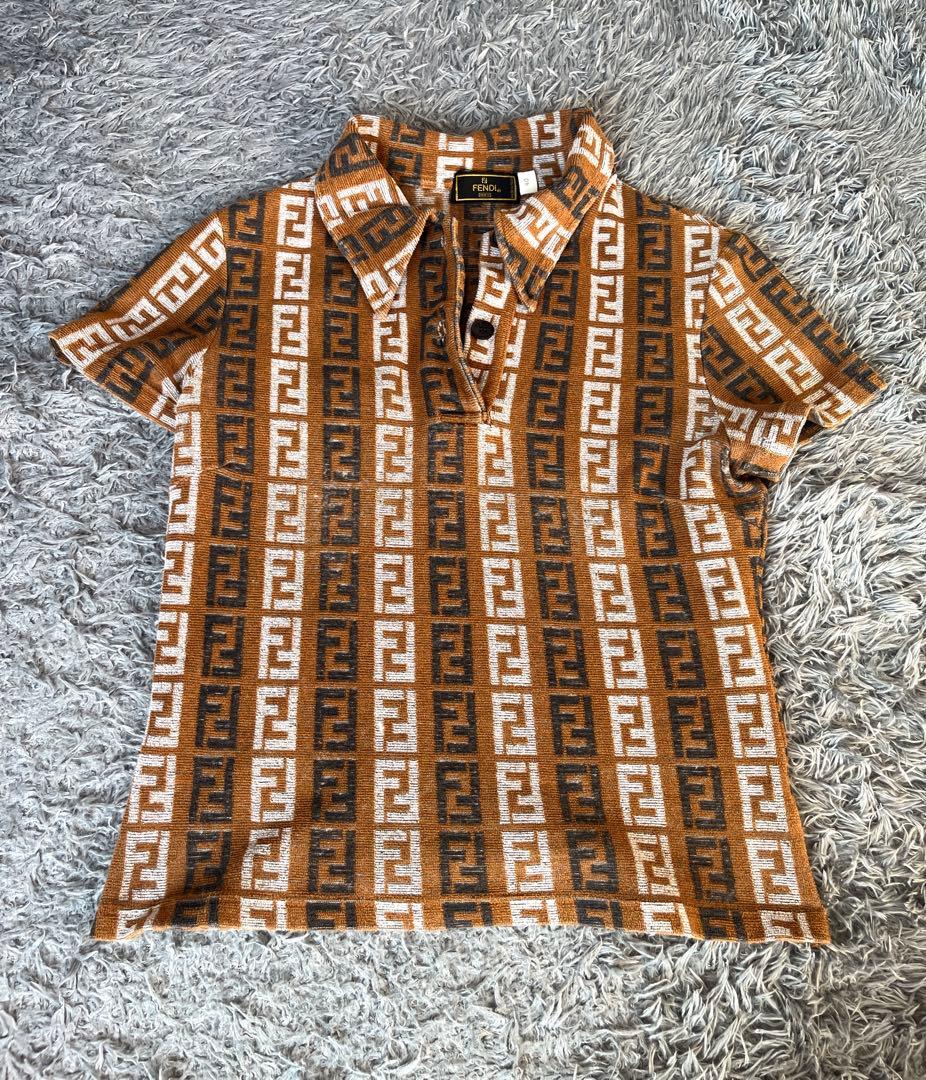 激レア　正規品Fendi 　総ロゴ　ズッカ　エスニックコア　ポロシャツ　S相当