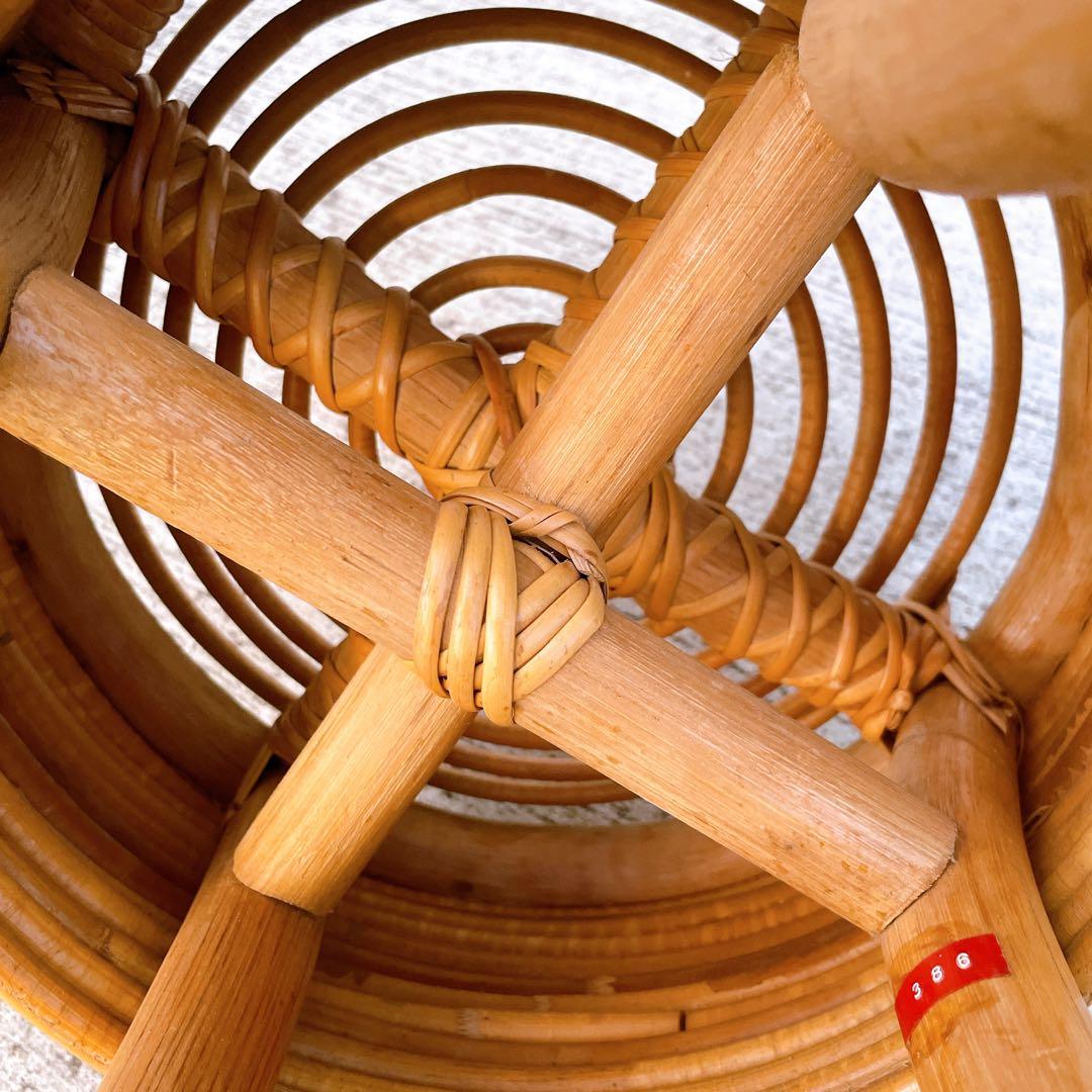 山川ラタン スツール ジャパンヴィンテージ 籐編み 山川譲 ジャパニーズモダン