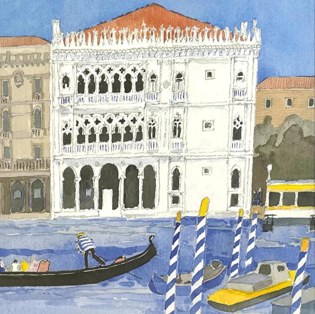 【新品】安野光雅「ベニスの船着場」ポスター 複製画　額付