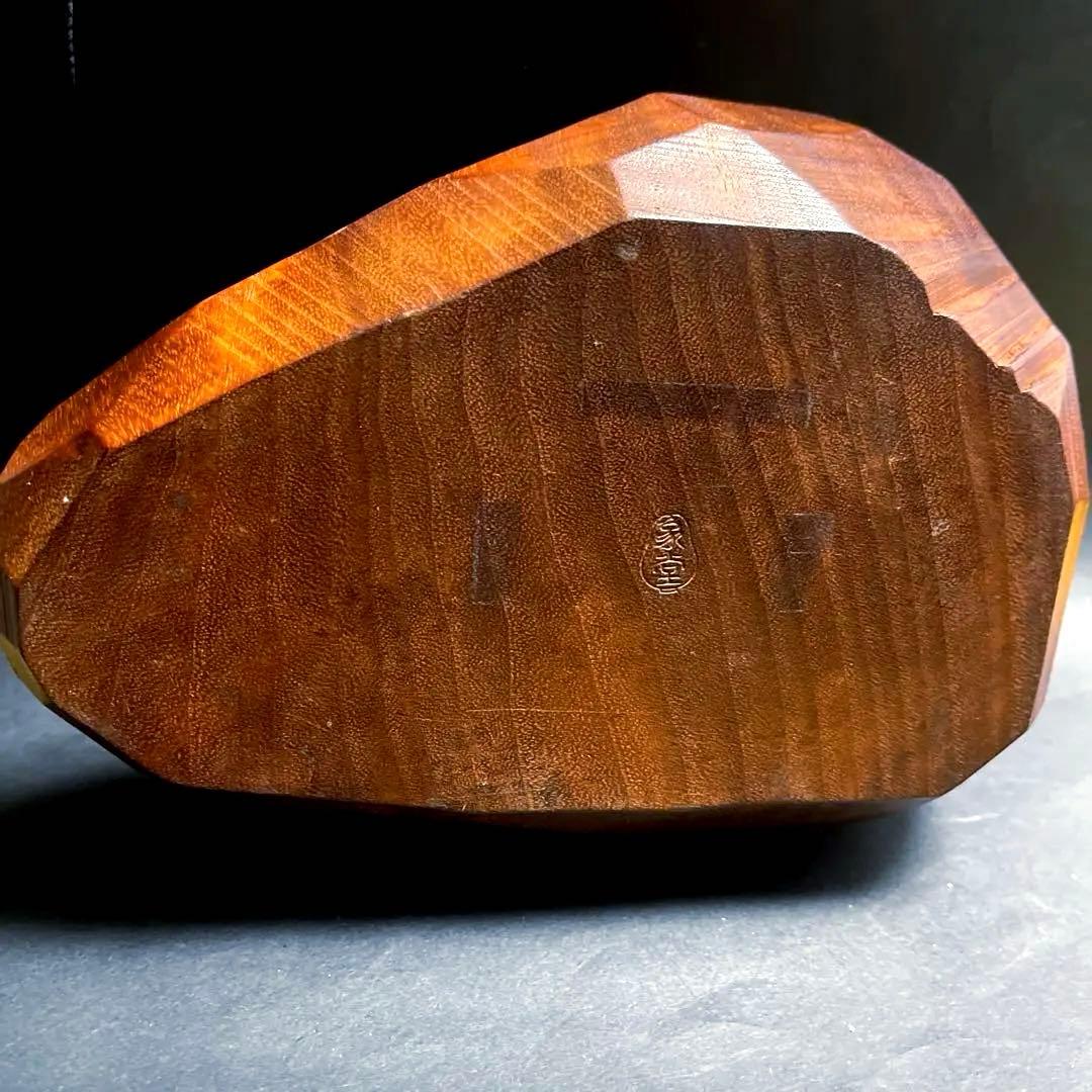 山中象堂 讃岐一刀彫栞 へたり達磨 だるま 木彫り置物 工芸品 オブジェ 縁起物