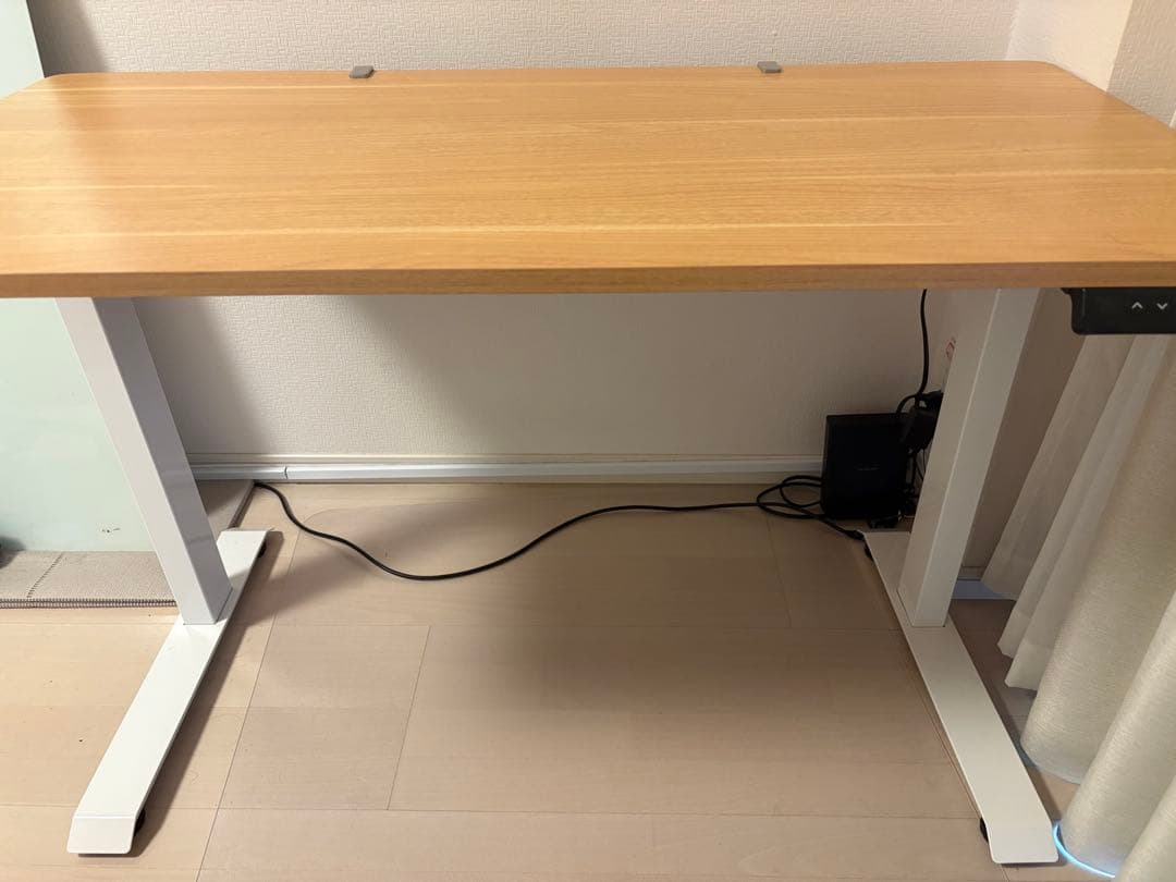 Flexispot 電動昇降式デスク E9　（脚ホワイト+天板メープル）美品