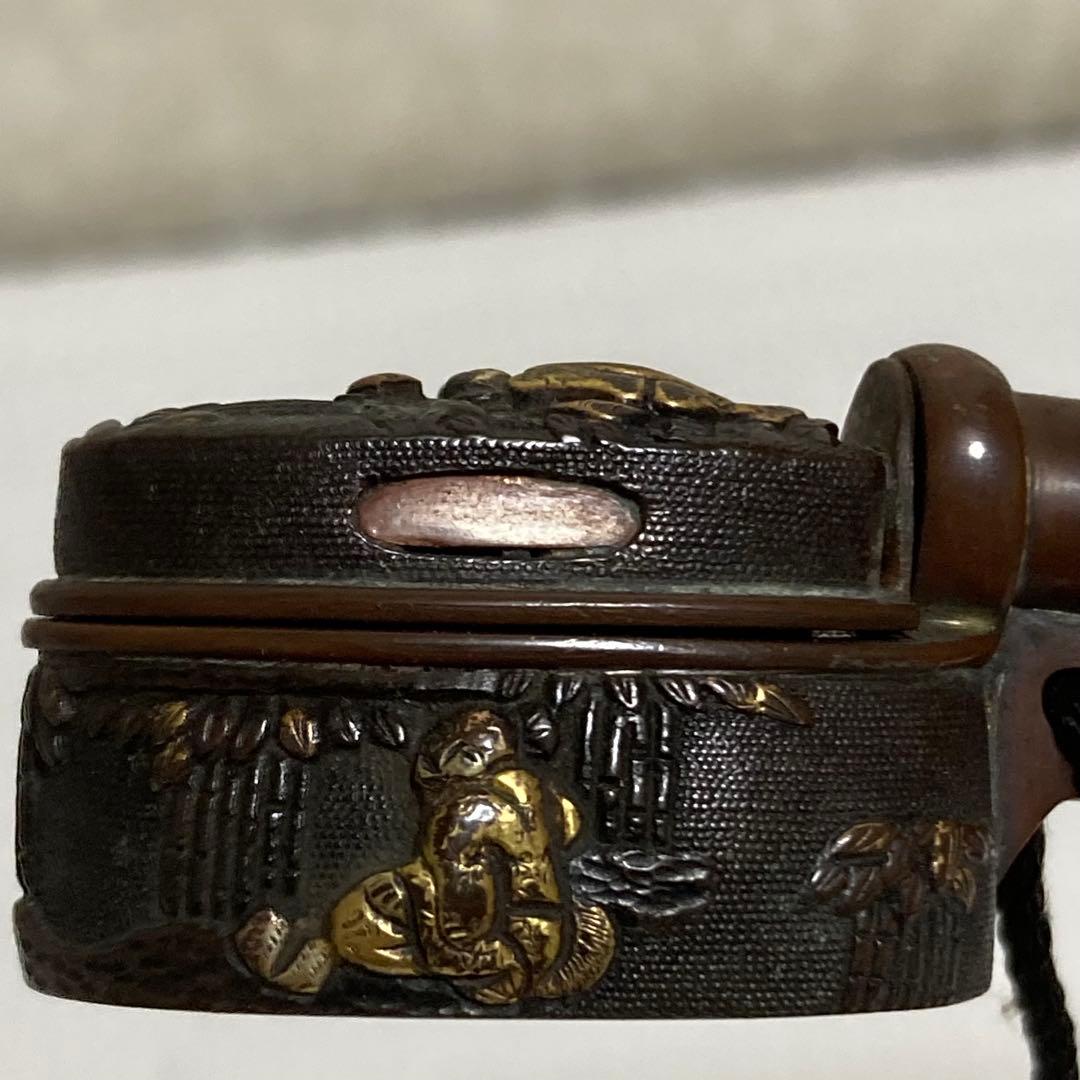 レトロ 時代物 珍品 細密金工象嵌 矢立 古民具 昔の文房具 骨董品 古道具