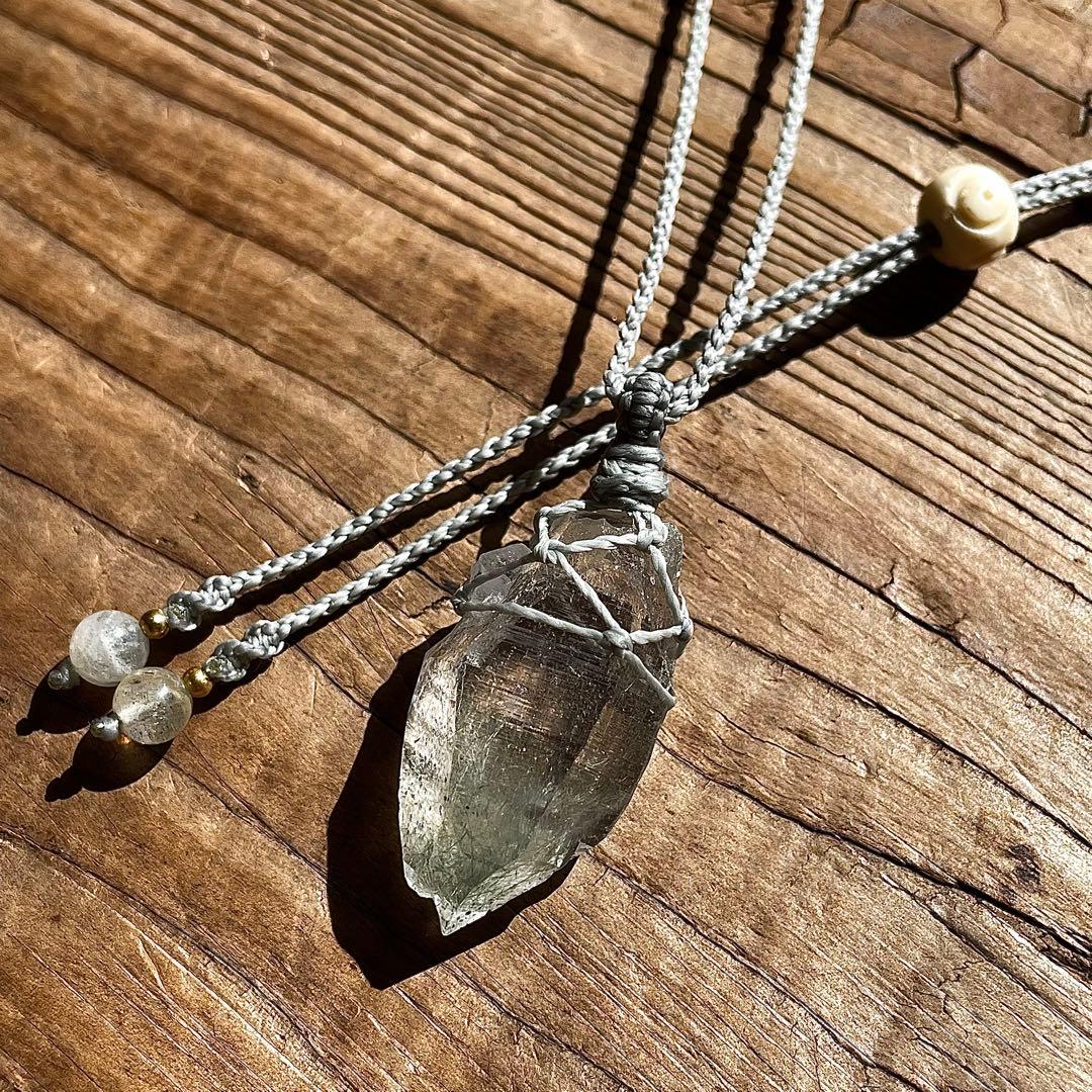 ヒマラヤ水晶 ルチルクォーツ ＊ マクラメペンダント ネックレス 28