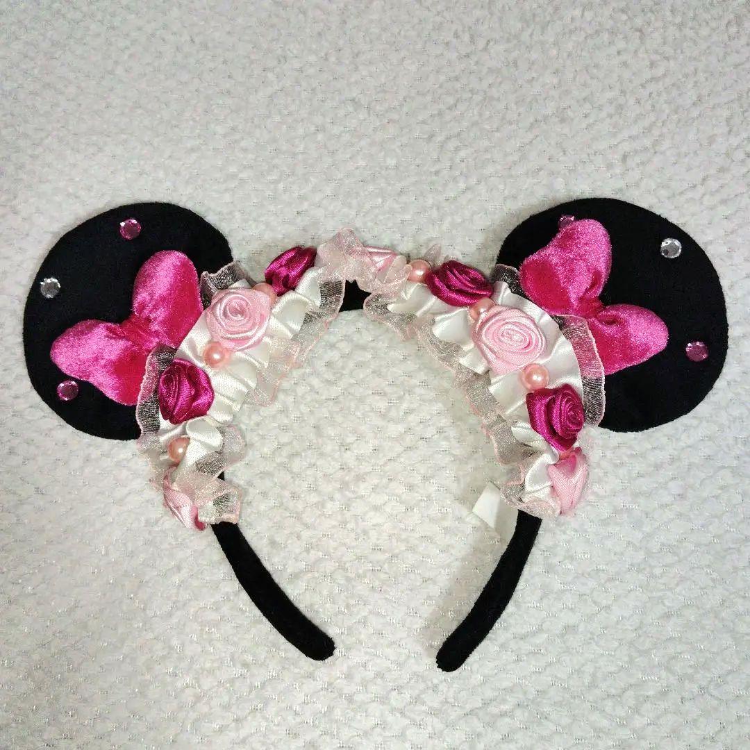 ディズニー　ミニー　ピンク　カチューシャ　フリル　レース　ロリータ ミニパル