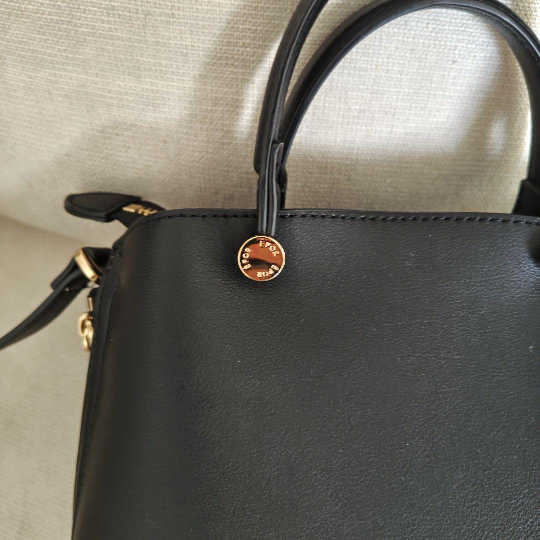 ロペE'POR Y BAG Miniサイドジップミニショルダーバッグ黒／ブルー