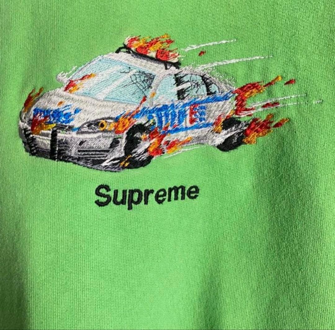 シュプリーム☆ファイヤー刺繍ロゴパーカー 人気デザイン 肉厚 L