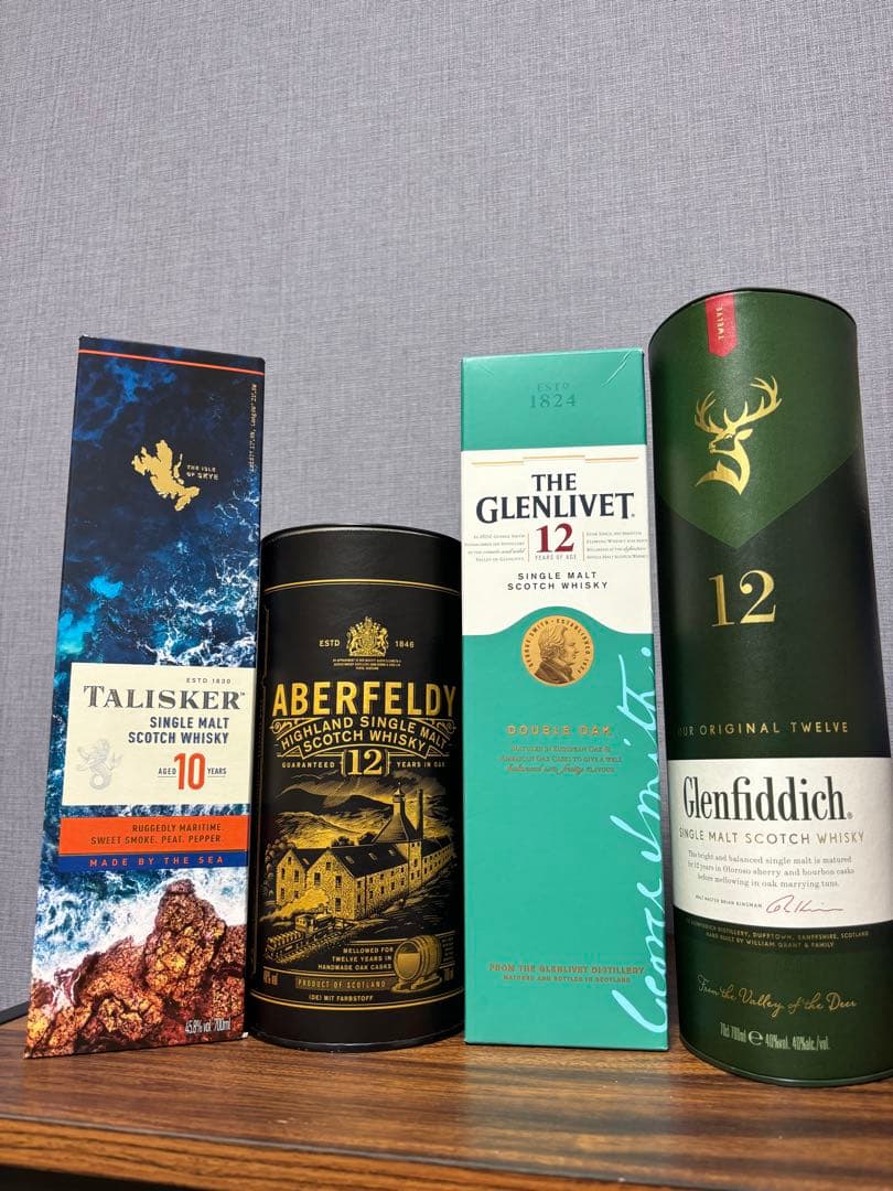 タリスカー,アバフェルディ,グレンリベット, グレンフィディック