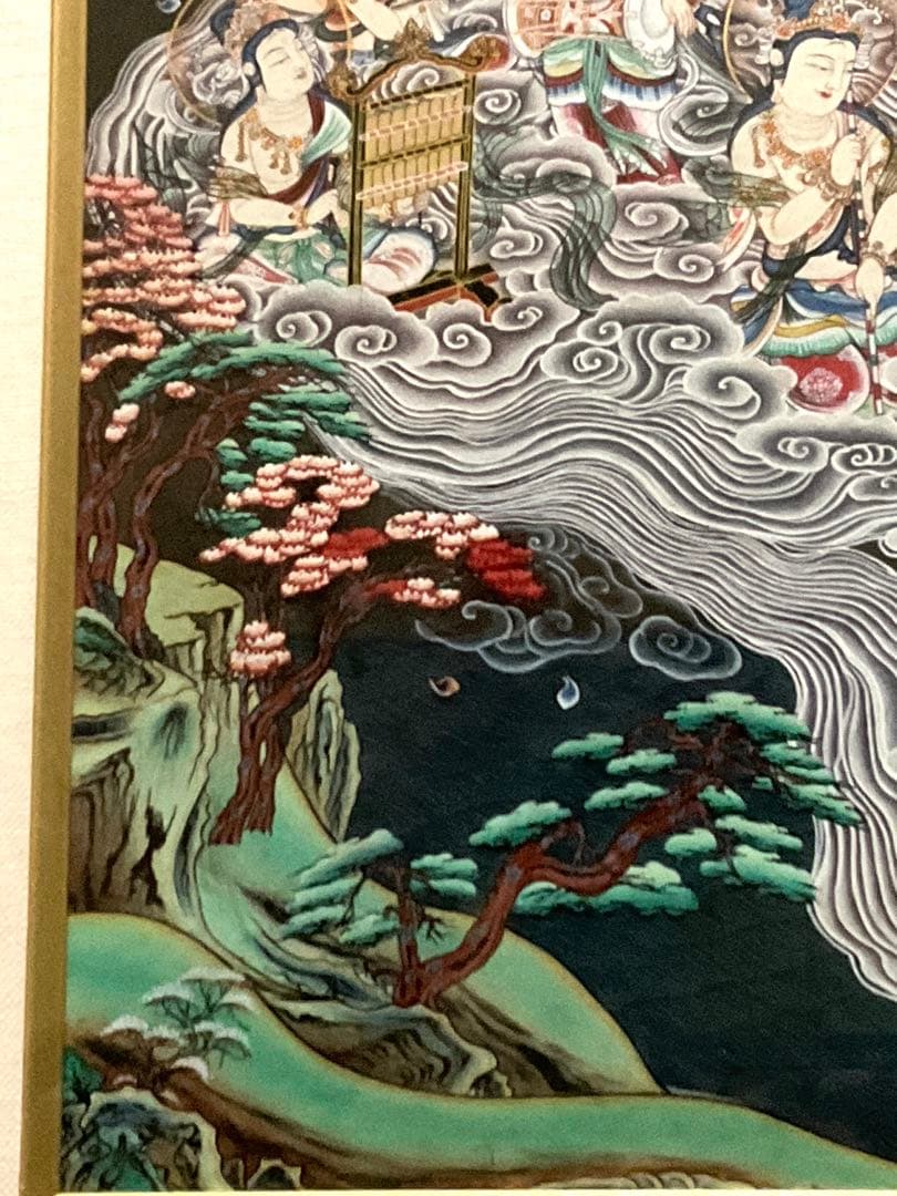 阿弥陀来迎図　手描き　仏画　肉筆　絵画