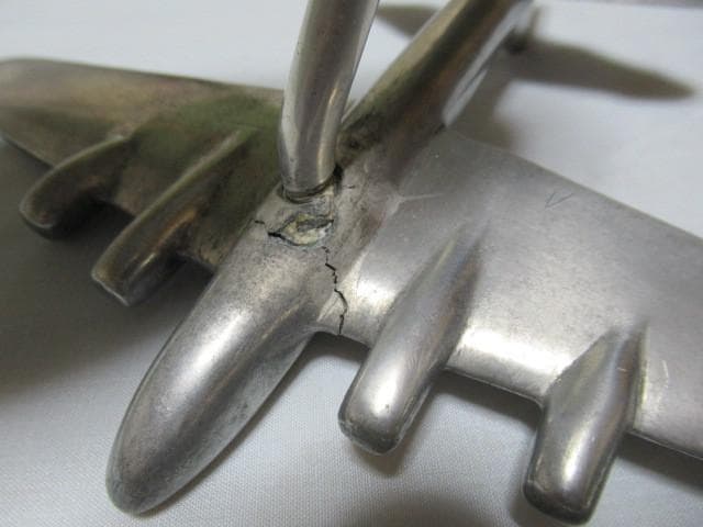 美品 1930年代 アメリカ製◆爆撃機 ボーイングB-17模したオブジェ付き灰皿