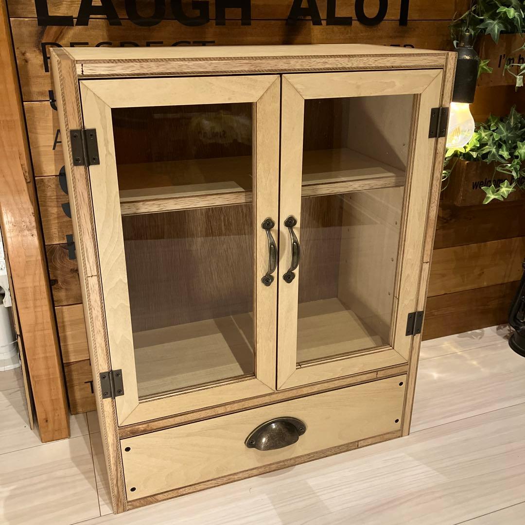 食器棚②　キャビネット　アンティーク　ハンドメイド　木製