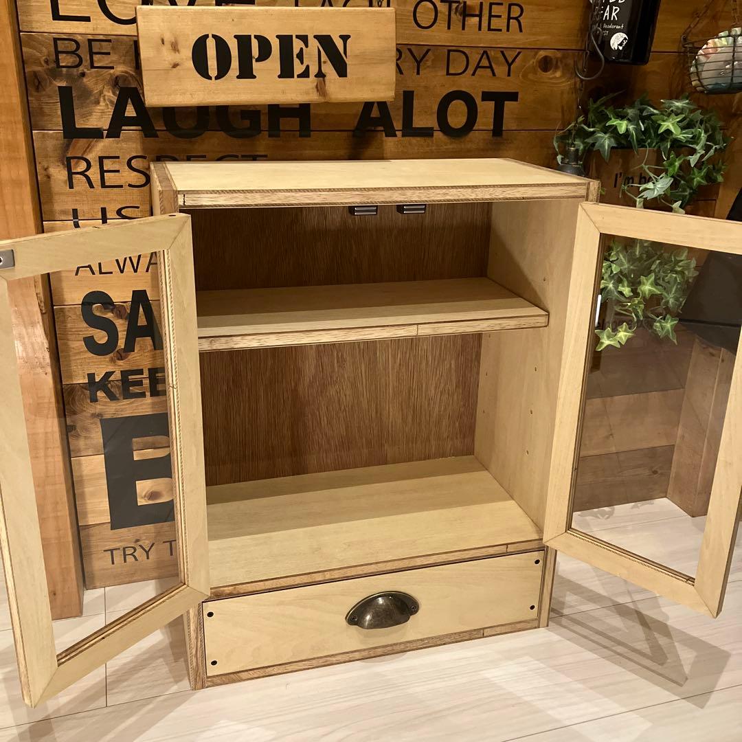 食器棚②　キャビネット　アンティーク　ハンドメイド　木製
