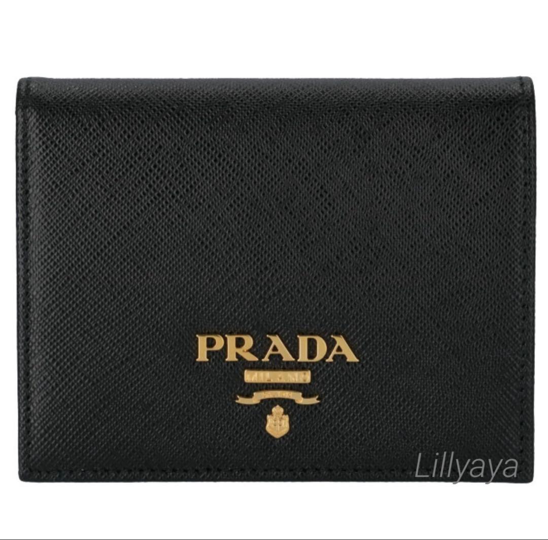 ☆週末限定価格☆【極美品】PRADA サフィアーノレザー 折り財布 ブラック
