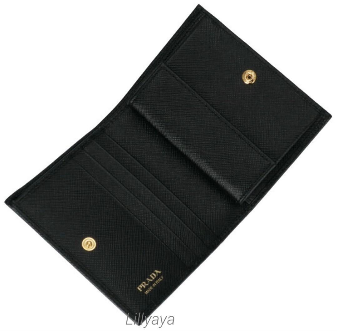 ☆週末限定価格☆【極美品】PRADA サフィアーノレザー 折り財布 ブラック