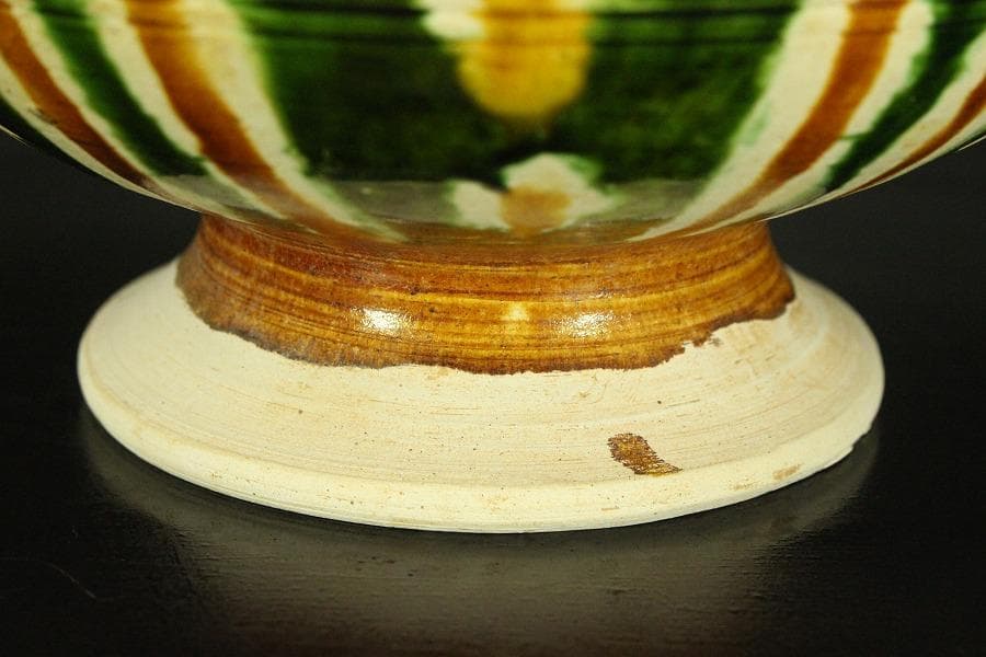 中国美術 唐三彩 蓋 丸壷(A368)