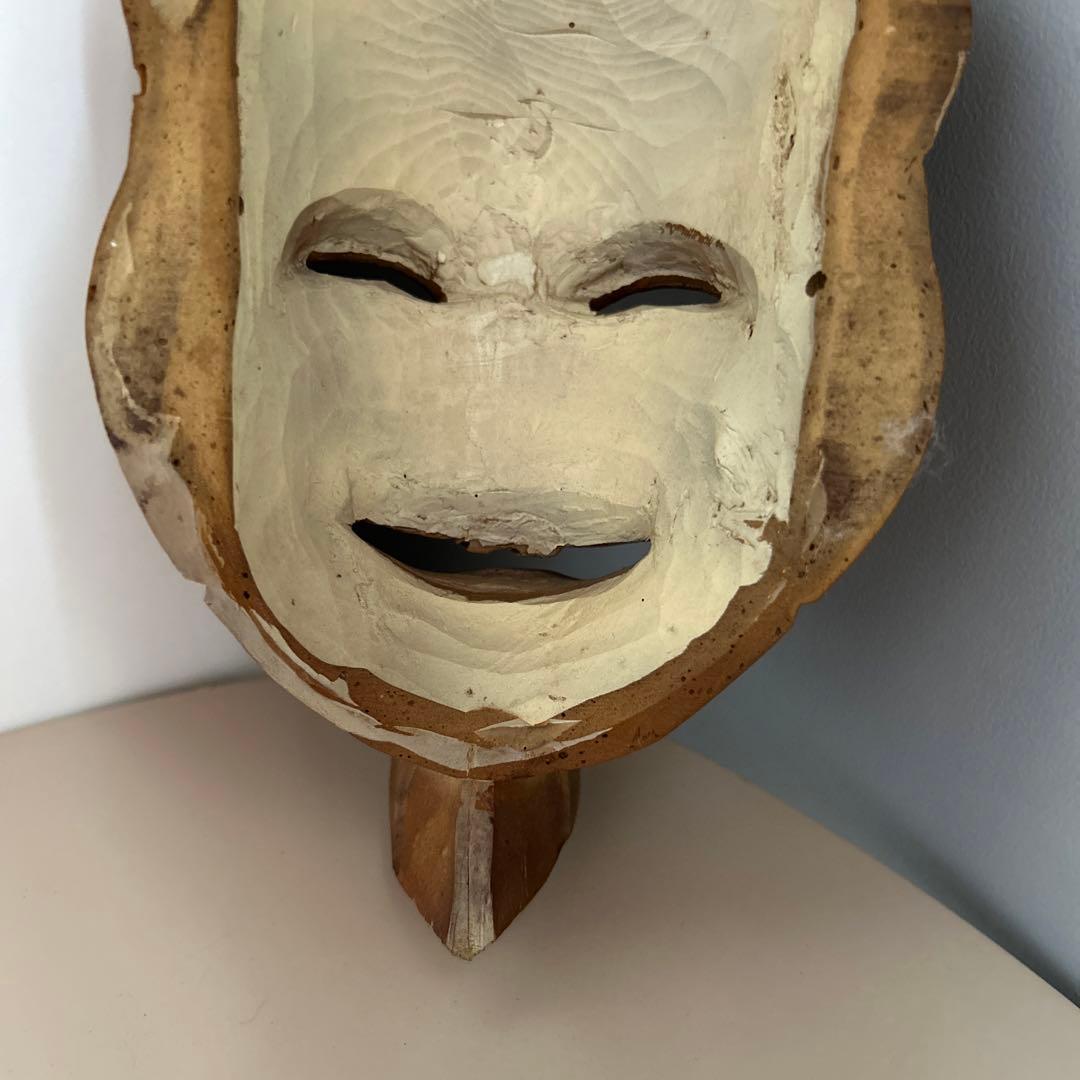 翁面 お面 木彫り 希少 骨董 レトロ ビンテージ アンティーク 昭和 レア