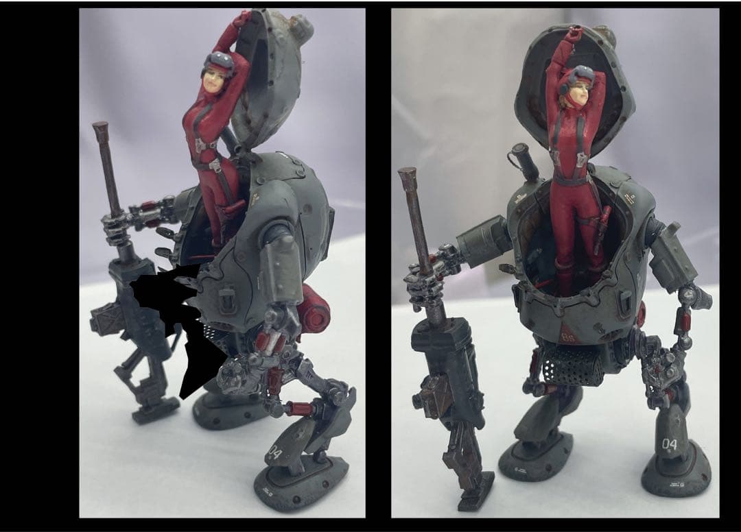 女性パイロットと戦闘ロボット　セット　マシーネンクリーガー風　1/35完成品