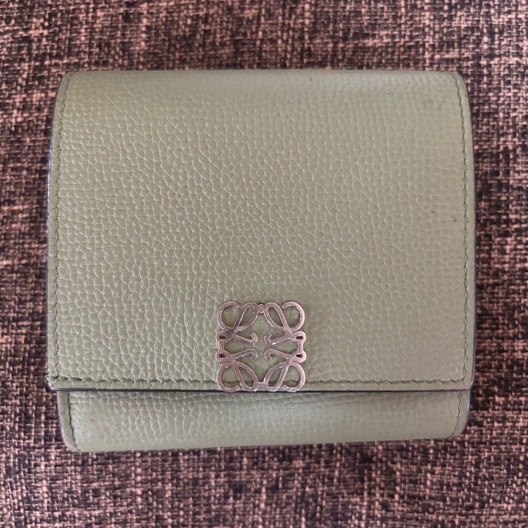 LOEWE アナグラム コンパクト フラップウォレット ローズマリー 財布