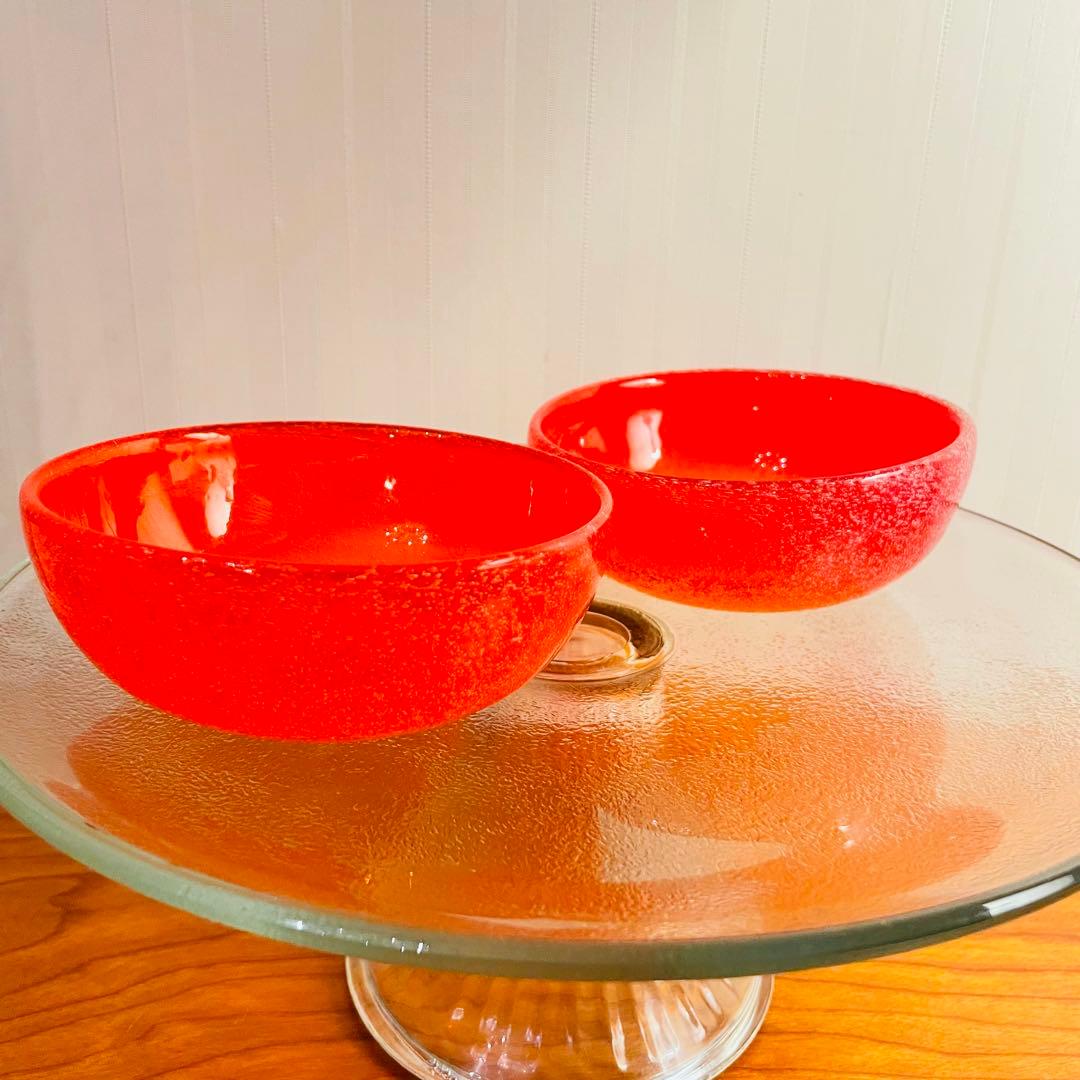 ✨新品未使用✨硝子工芸品 琉球ビードロ硝子 ボウル皿 セット