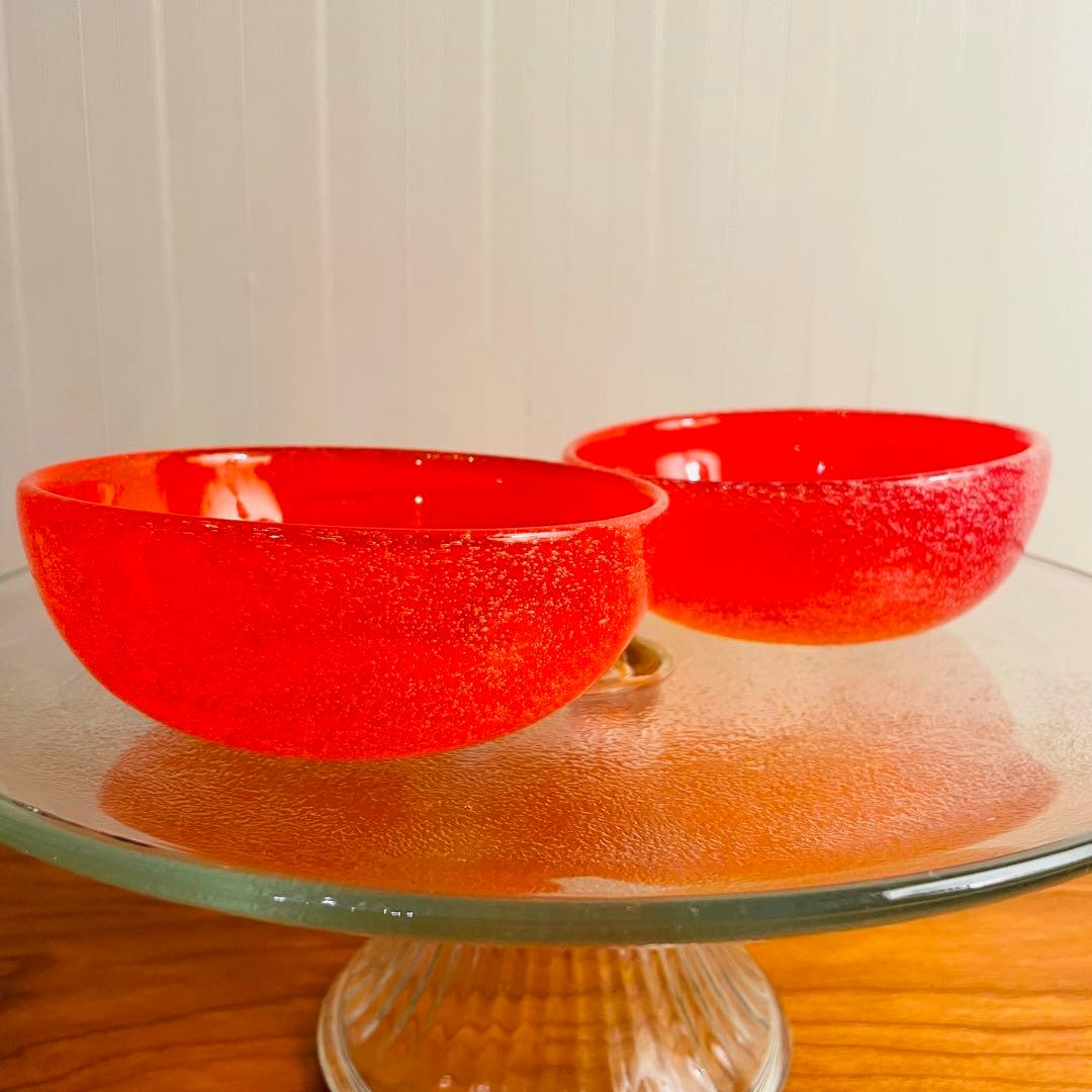 ✨新品未使用✨硝子工芸品 琉球ビードロ硝子 ボウル皿 セット
