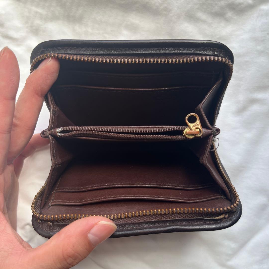 オールドコーチ coach ラウンドジップ コンパクトウォレット 財布　レザー