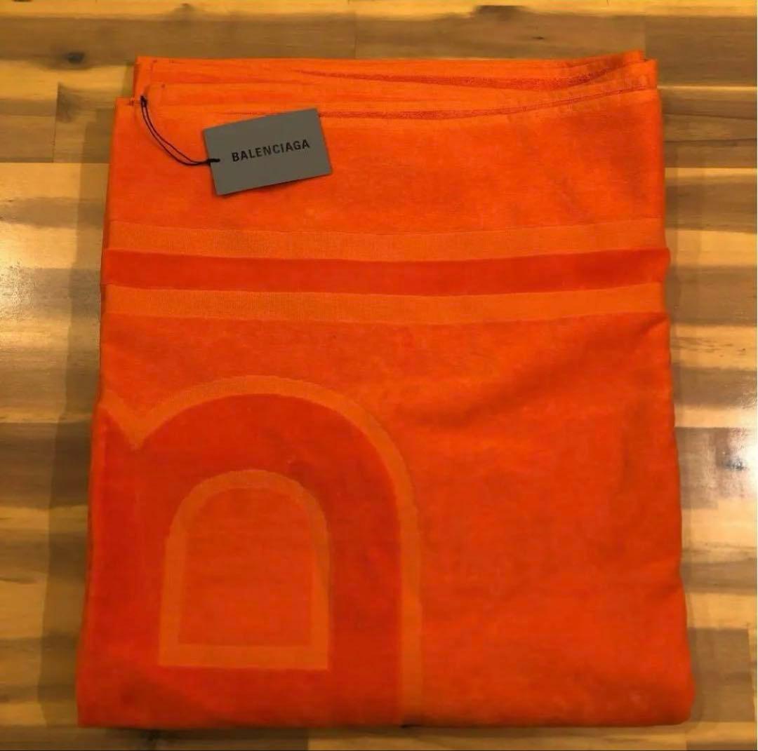 Balenciaga / BB大判ビーチタオル オレンジ