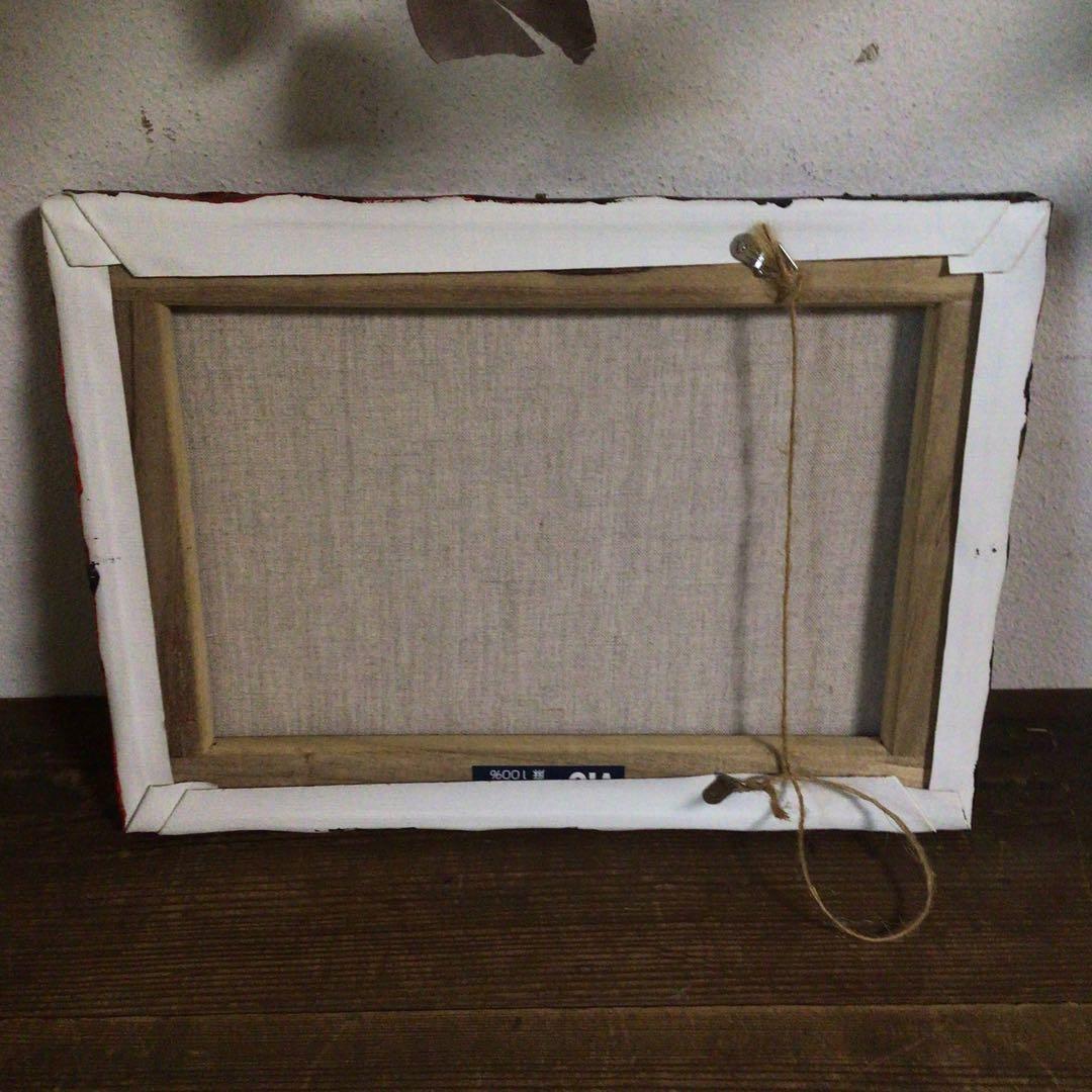 No4127 額装　作者不明　コラージュ画　油彩画　抽象画　現代アート　送料無料