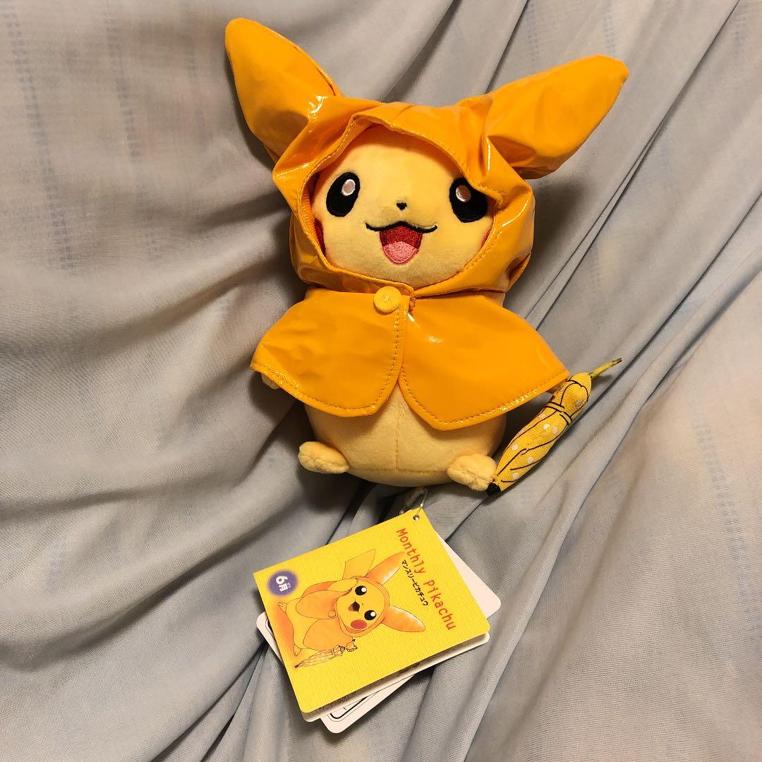 ポケモンセンター　マンスリーピカチュウ ポケモン　ぬいぐるみ　6月レインコート