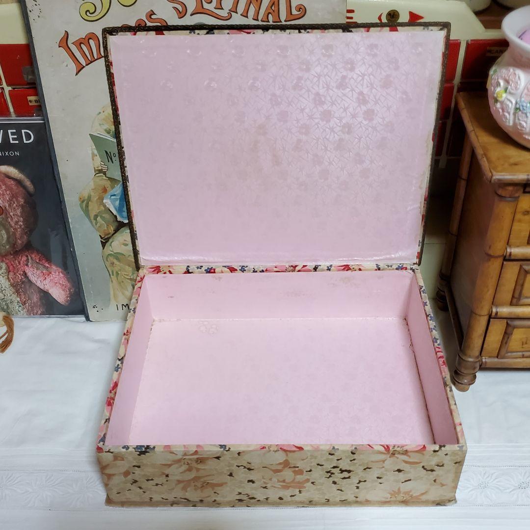 アンティーク　カルトナージュ　花柄ボックス