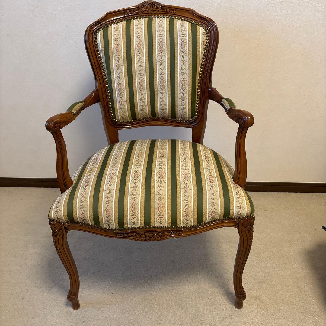 アンティーク 調/ロココ調/クラシック/猫脚アームチェアロココ調肘掛けチェア