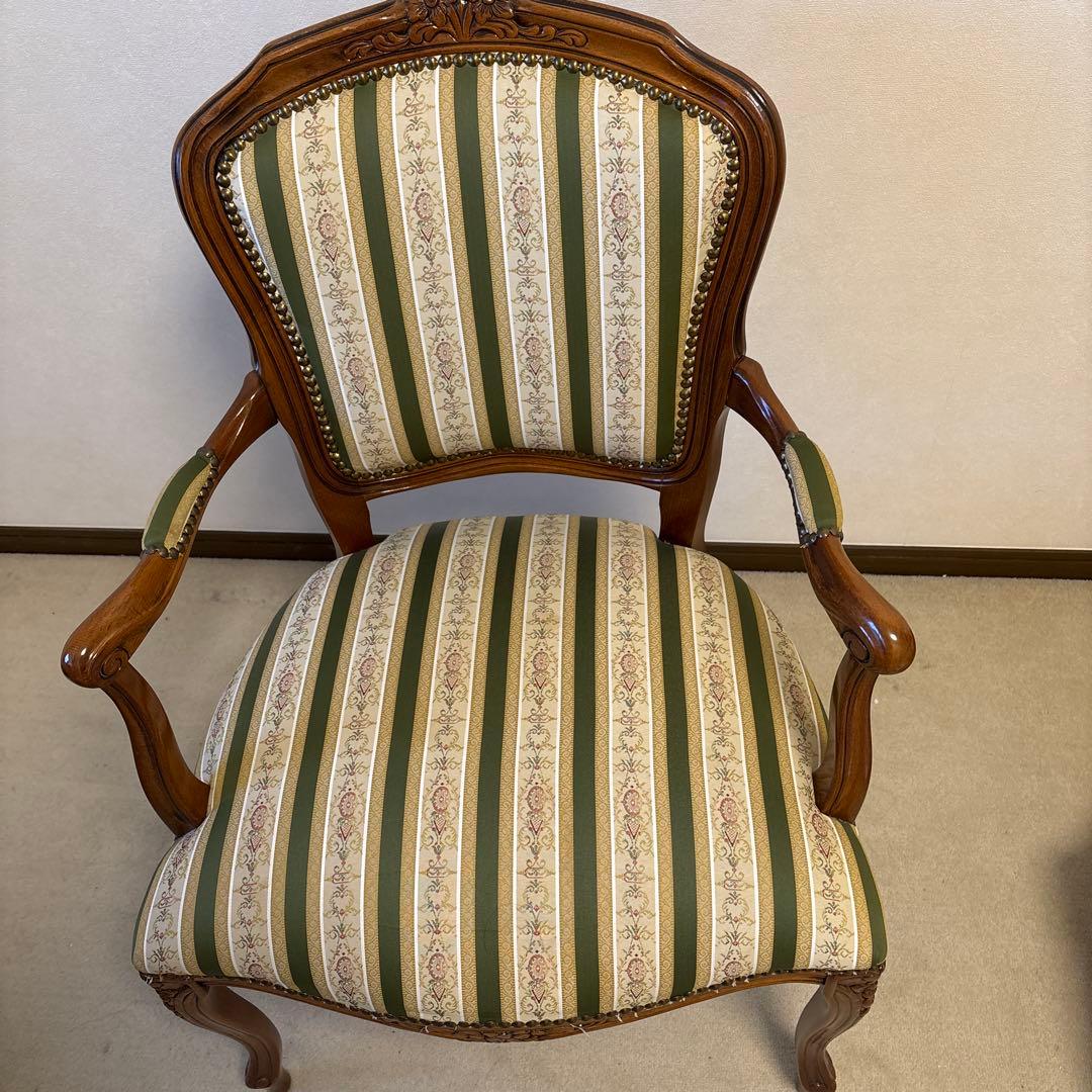 アンティーク 調/ロココ調/クラシック/猫脚アームチェアロココ調肘掛けチェア