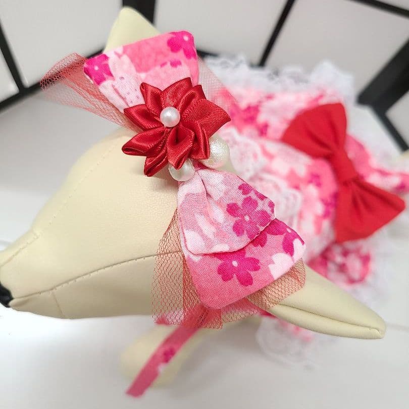 専用！【犬用　現品限り　ヘアアクセサリー付きキャミソールワンピース】no 119