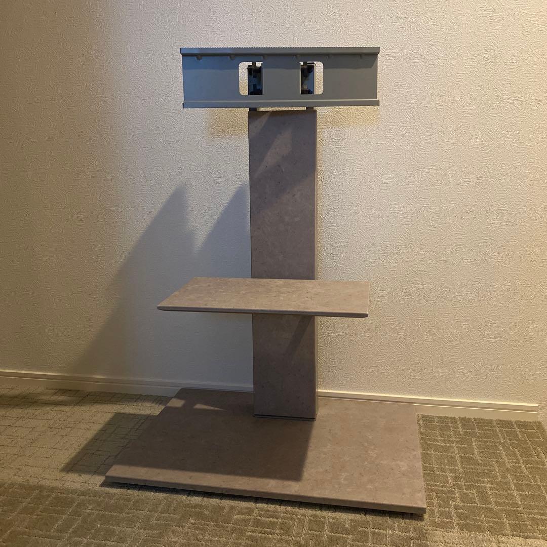 スタイリッシュ可動式テレビスタンド最大77V対応 ストーングレー