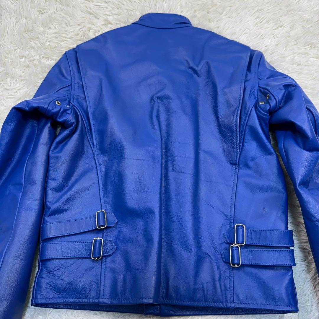 美品✨ HORN WORKS シングルライダース ブルー キルティング L