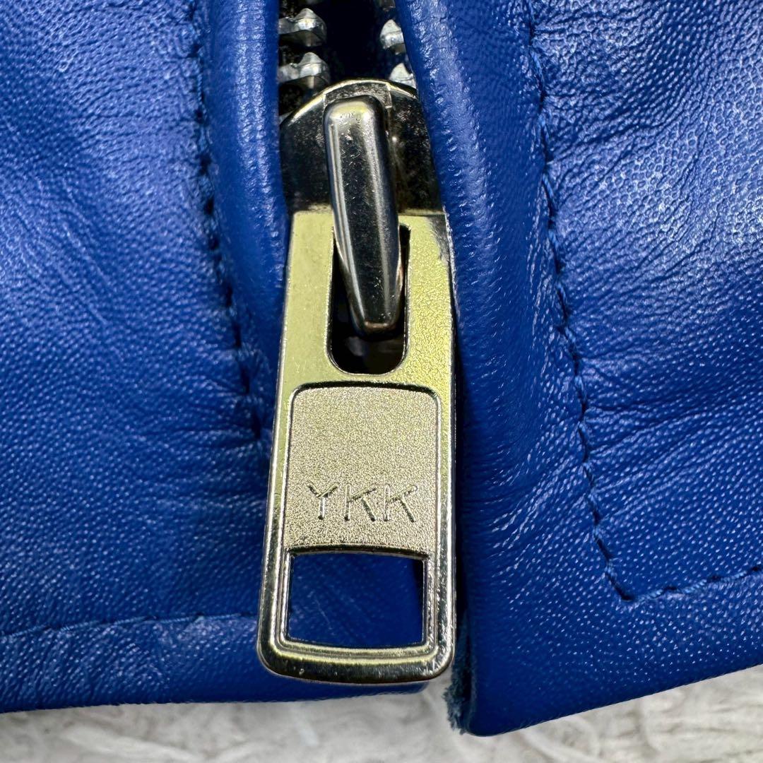 美品✨ HORN WORKS シングルライダース ブルー キルティング L