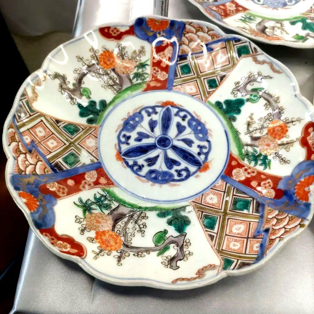 有田焼　伊万里焼　古伊万里　金彩　色絵　7寸皿　平皿　中　大皿　盛り皿5客セット