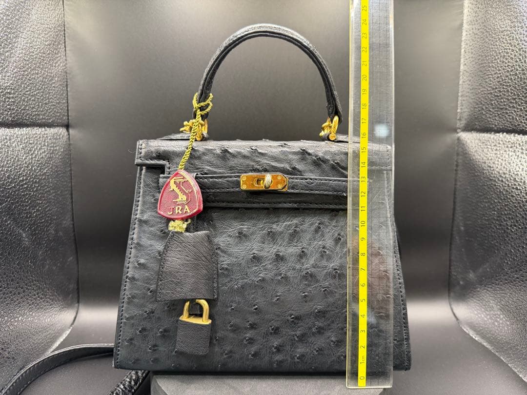 【値下げ】オーストリッチ ブラック ハンドバッグ