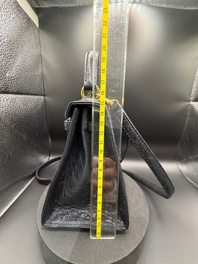 【値下げ】オーストリッチ ブラック ハンドバッグ