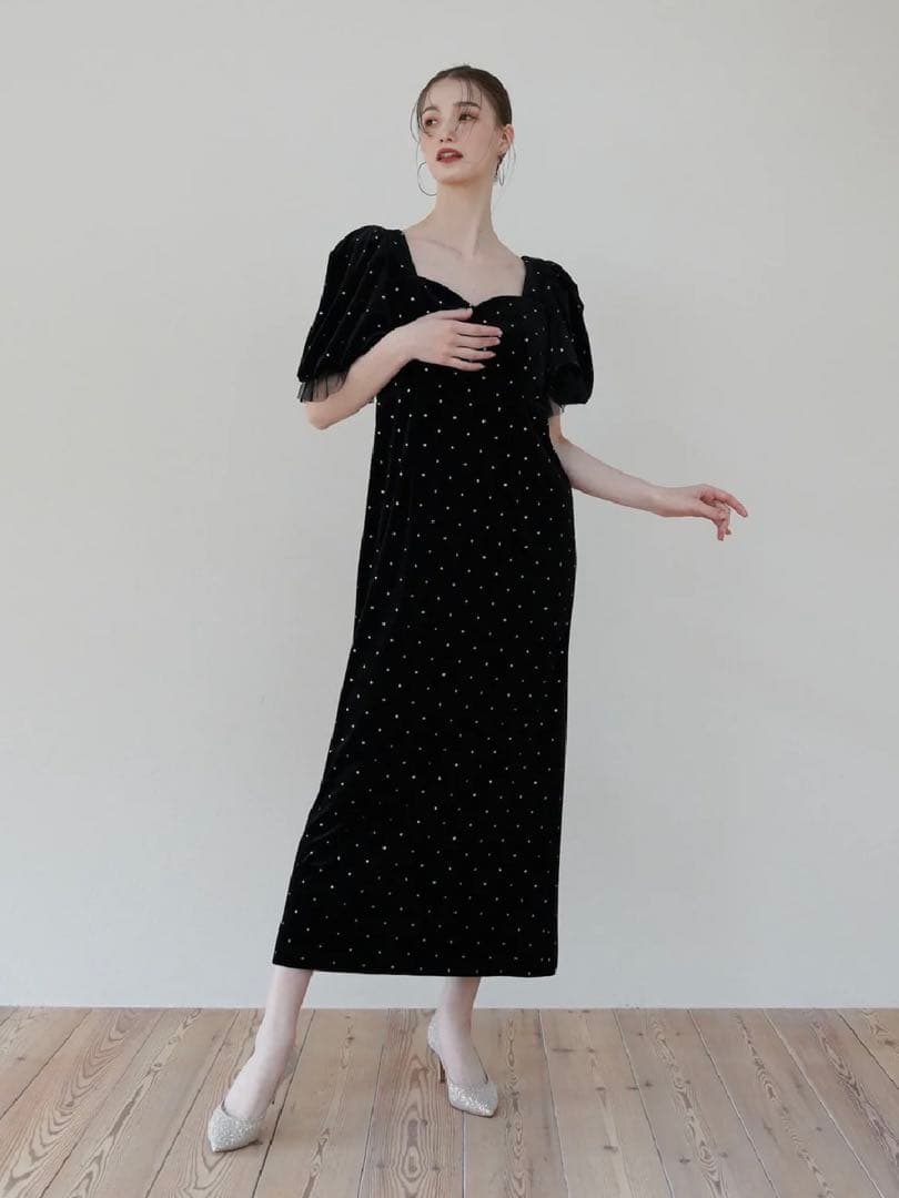 acka bijou dot velours dress サイズ2