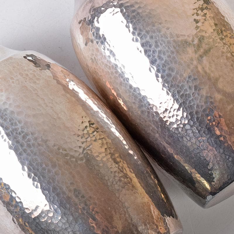 ウスヰ謹製　純銀製　酒器　ちろり二本　酒盃三客　計約258g　共箱　FR8220