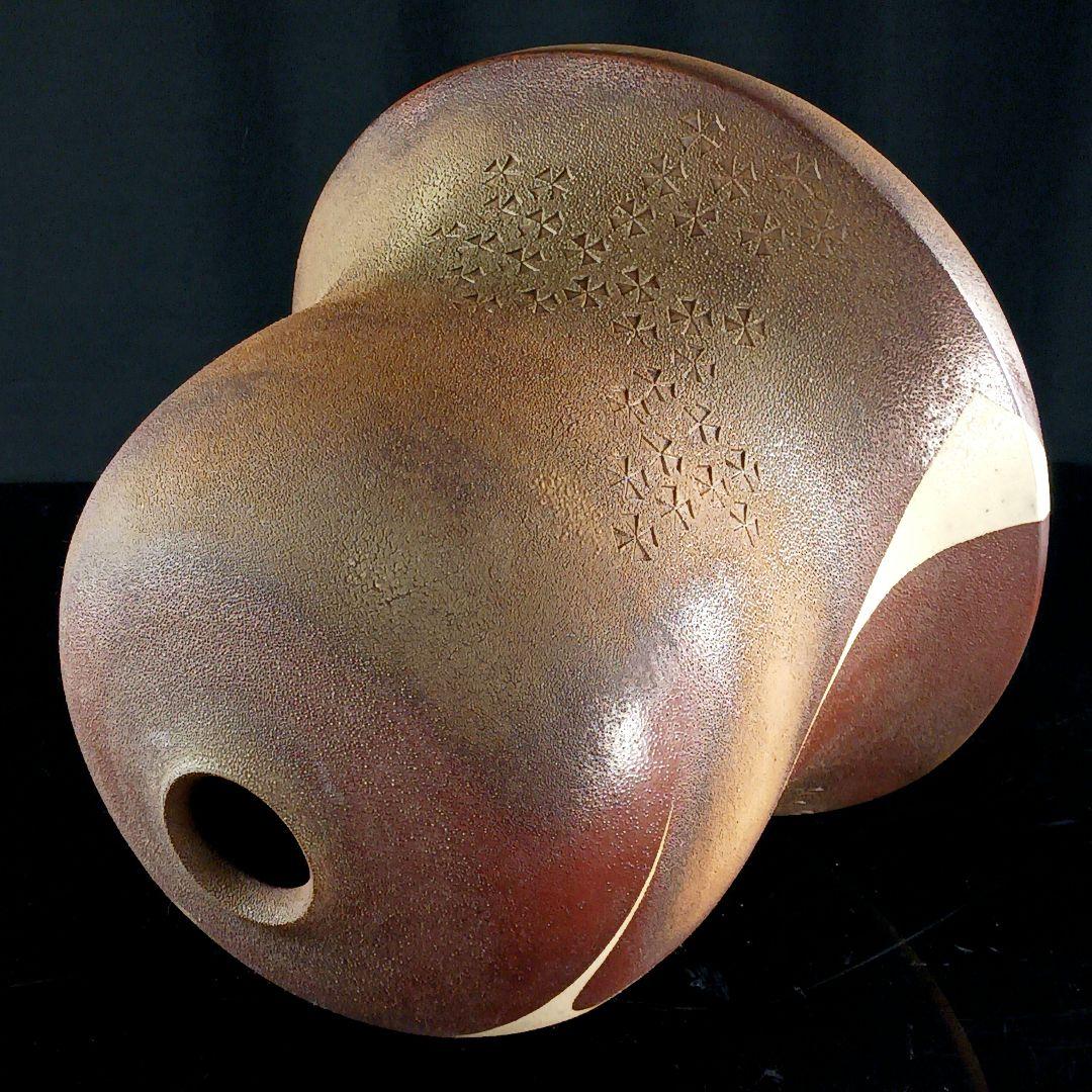 Y2295-5 備前焼 大壷 花瓶 花生 陶印有 高さ41㎝