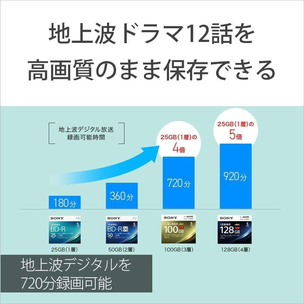 ソニー ブルーレイディスク BD-RE XL 100GB 10枚 (120時間)