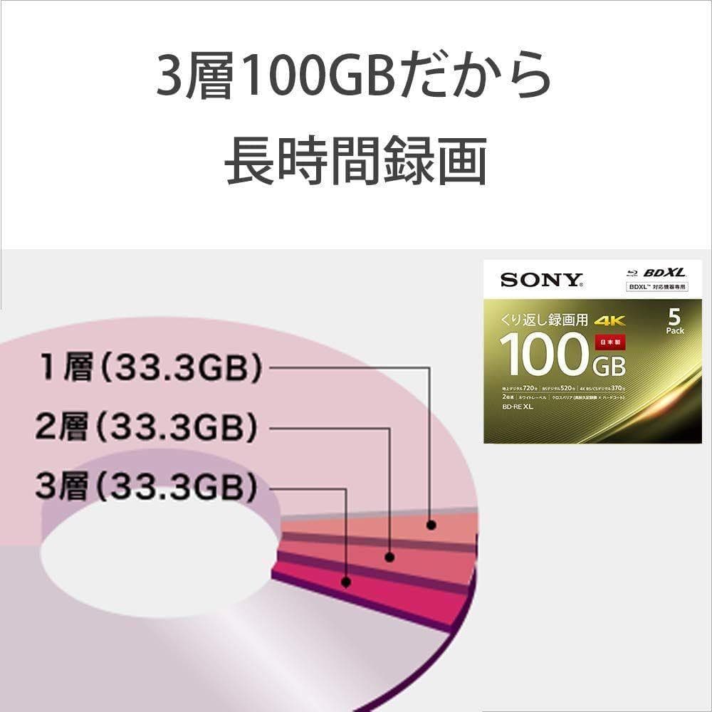 ソニー ブルーレイディスク BD-RE XL 100GB 10枚 (120時間)