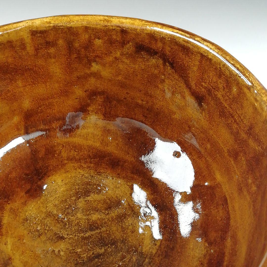 Ｔ６１１　茶碗　『大樋飴釉茶碗』『四耕窯　伊豆蔵寿郎 造』　共箱　抹茶碗　茶道具